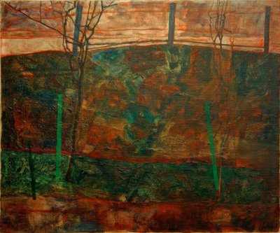 Landscape with Red Sky by Egon Schiele
